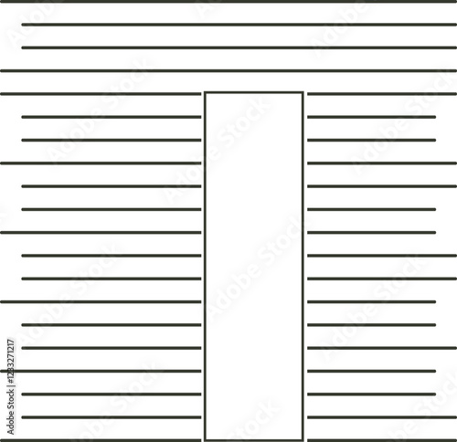 Line sheet with a frame insert. The stripes are of different lengths.