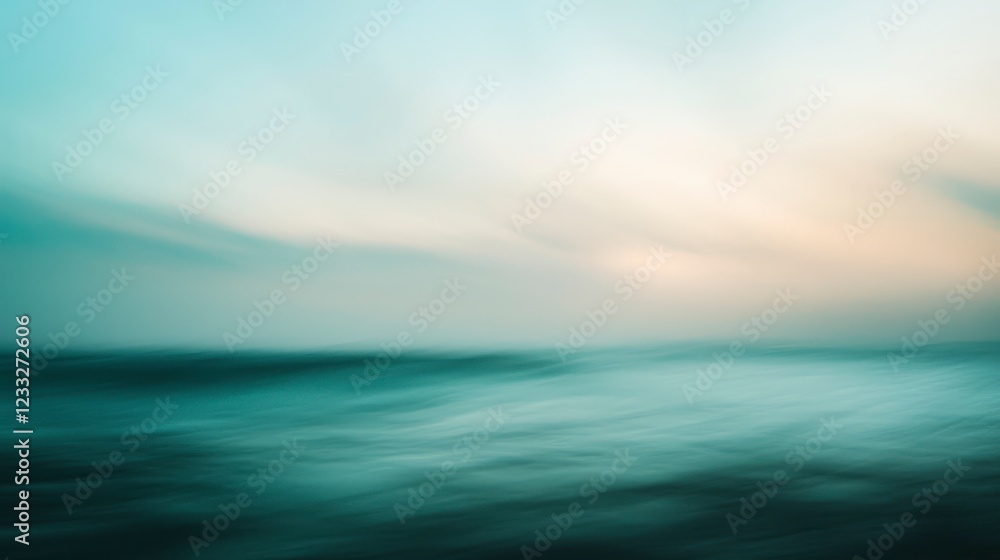 Obraz premium Serene Abstract Landscape with Soft Ocean Waves and Gentle Sky Hues