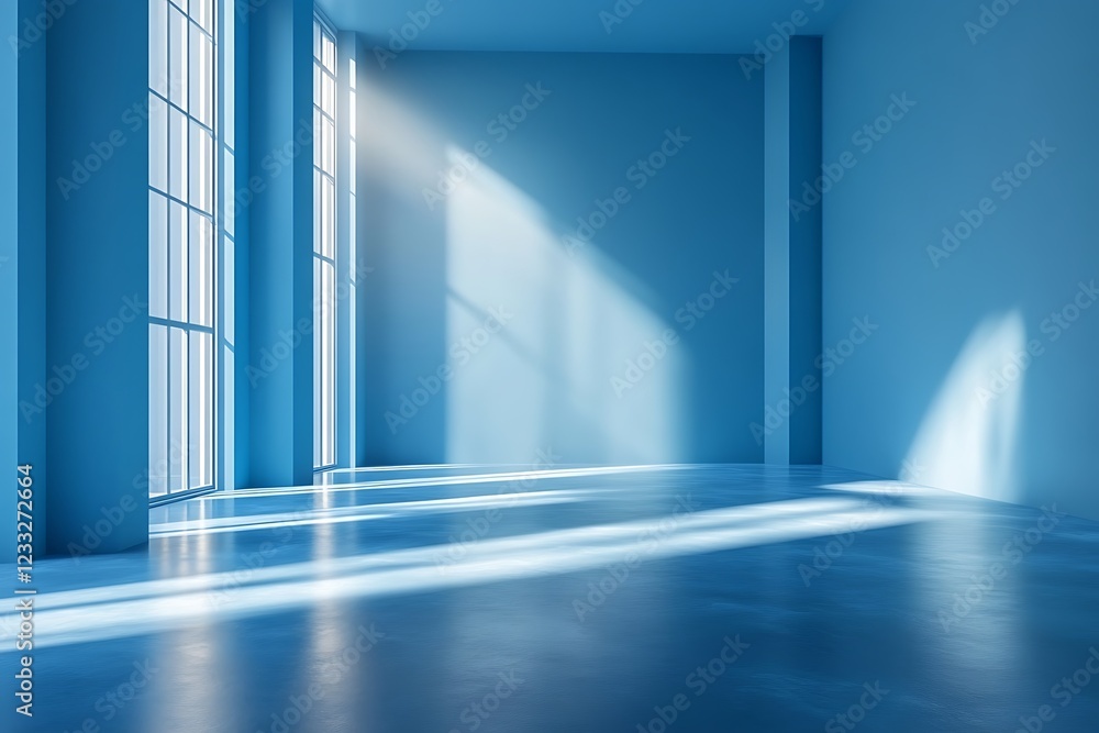 A light blue gradient spotlight backdrop in a studio creates a polished and professional environment for showcasing products or artwork, offering an attractive floor perspective in a blue room. A light blue gradient spotlight backdrop in a studio creates a polished and professional environment for showcasing products or artwork, offering an attractive floor perspective in a blue room.