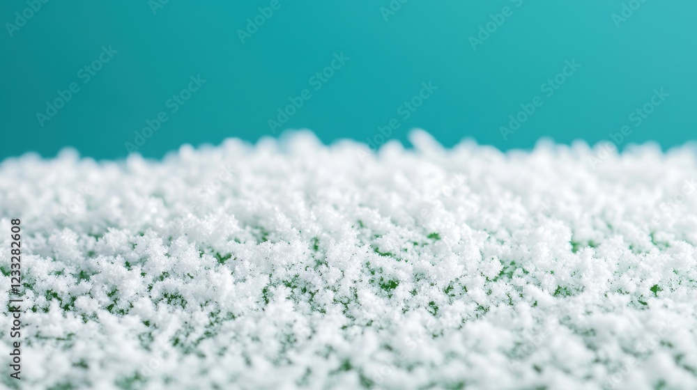 Obraz premium Snowflakes on a Soft Surface with Teal Background Color