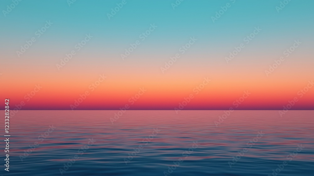 Tranquil Sunset Over Calm Ocean Waters with Soft Pastel Hues Tranquil Sunset Over Calm Ocean Waters with Soft Pastel Hues