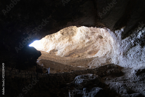 Natural Entrance and trail descending into Carlsbad Caverns National Park, New Mexico photo