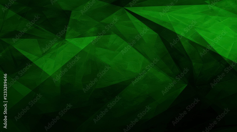 Obraz premium Abstract Green Geometric Background with Sharp Angles and Textures