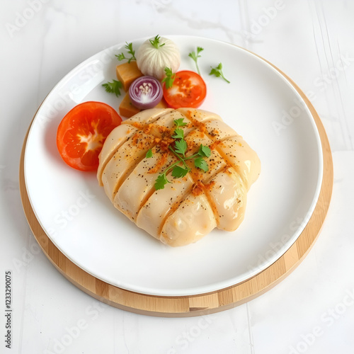 fresh rew chicken fillet on a white photo