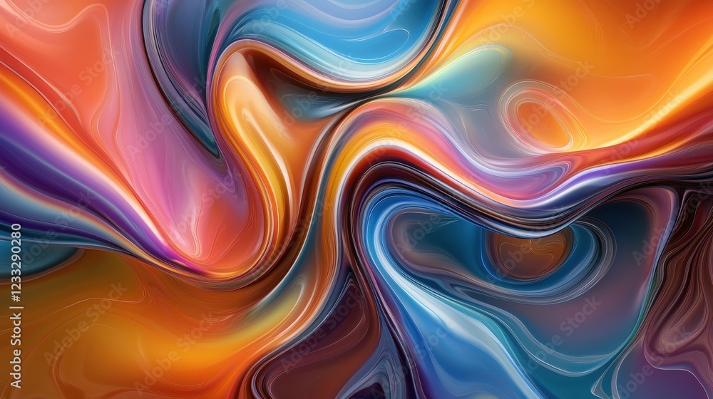 Fototapeta premium A vibrant abstract background with swirling gradients and glowing lines