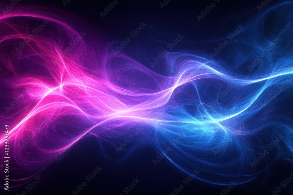 Obraz premium Abstract Pink and Blue Energy Wave Background