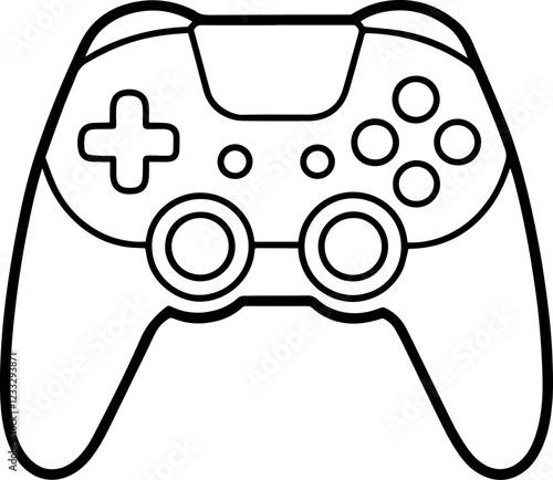 video game controller outline vector illustration line art