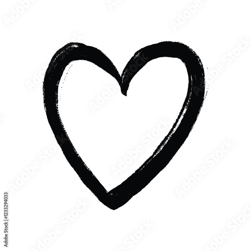 A Hand Painted Black Heart Shape