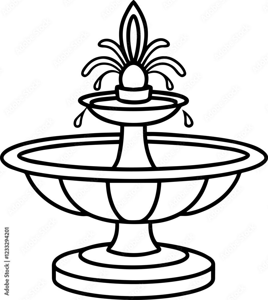 water fountain outline vector illustration water fountain outline vector illustration