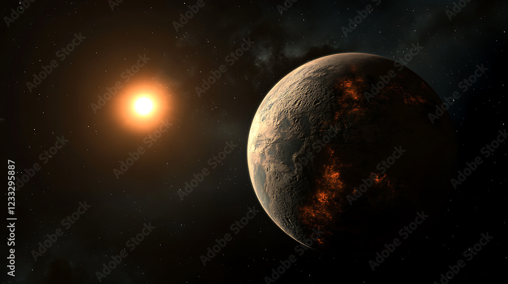 A celestial reset of a planet orbiting a star, showing its surface reforming with life (1) A celestial reset of a planet orbiting a star, showing its surface reforming with life (1)