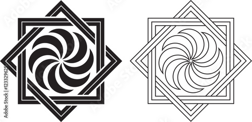 outline silhouette Armenian eternity sign set