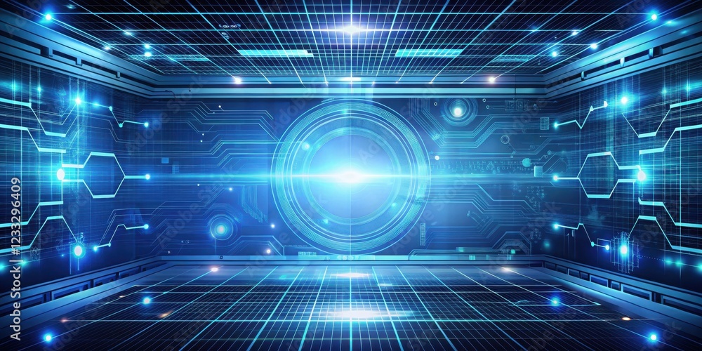 Fototapeta premium Abstract technology background with digital elements and futuristic design, digital, technology, abstract, background