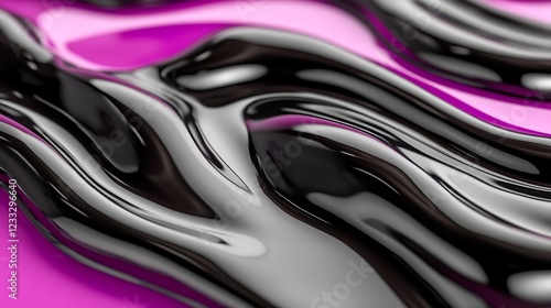 Wallpaper Mural Abstract Black and Purple Liquid Wave Design Torontodigital.ca