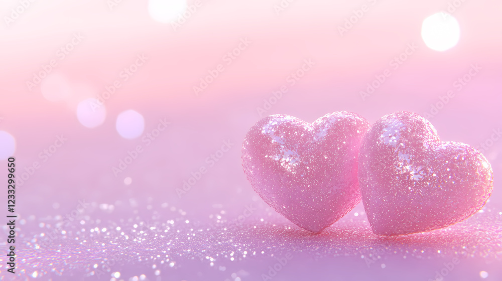 Obraz premium Romantic Hearts in Dreamy Glow