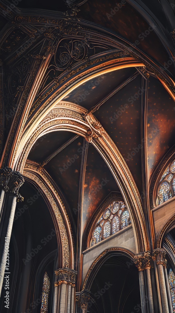 Naklejka premium Ornate church interior architecture