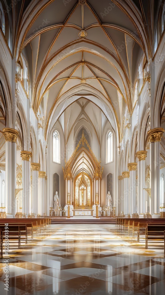 Fototapeta premium Grand cathedral interior, ornate details