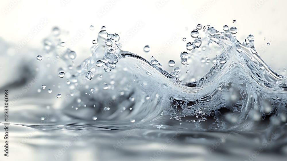 Water wave splash, bubbles, studio background, purity concept Water wave splash, bubbles, studio background, purity concept