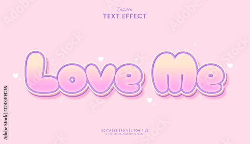 decorative love me editable text effect design