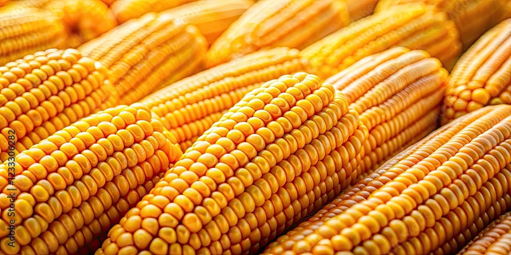 Close-Up of Vibrant Yellow Corn Kernels Showcasing Harvest and Agriculture with Soft Natural Lighting for Food and Farming Themes Close-Up of Vibrant Yellow Corn Kernels Showcasing Harvest and Agriculture with Soft Natural Lighting for Food and Farming Themes