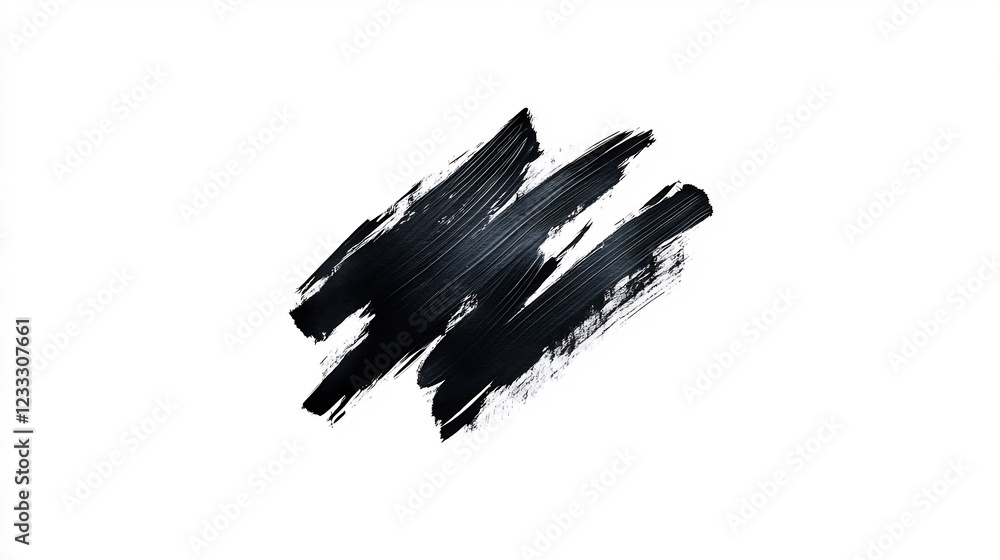 Abstract Black Ink Brushstrokes on White Background Abstract Black Ink Brushstrokes on White Background