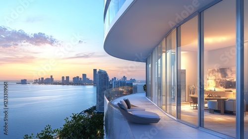 Luxury Miami Condo with Breathtaking Ocean and City Views at Sunset