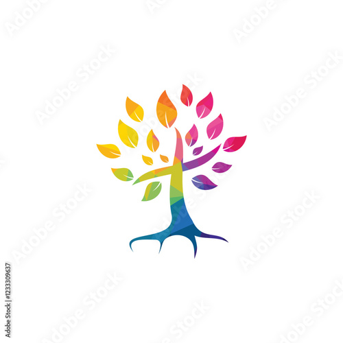 Tree religious cross symbol icon vector design.