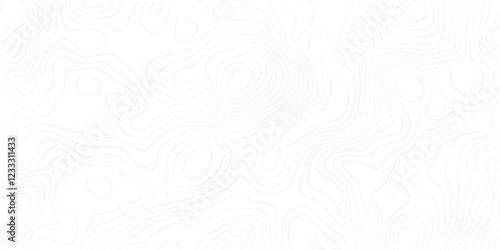 Geography landscape Topo contour map on white background, Topographic contour lines. Seamless pattern with lines Topographic map. Geographic mountain relief diagram line wave carve pattern. 