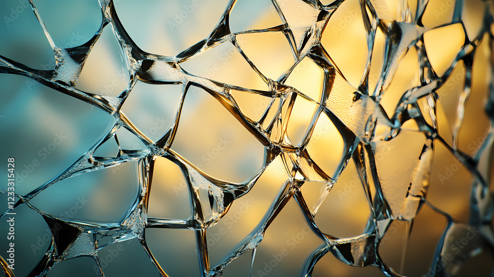 Fototapeta premium Shattered Glass in Sunset Glow