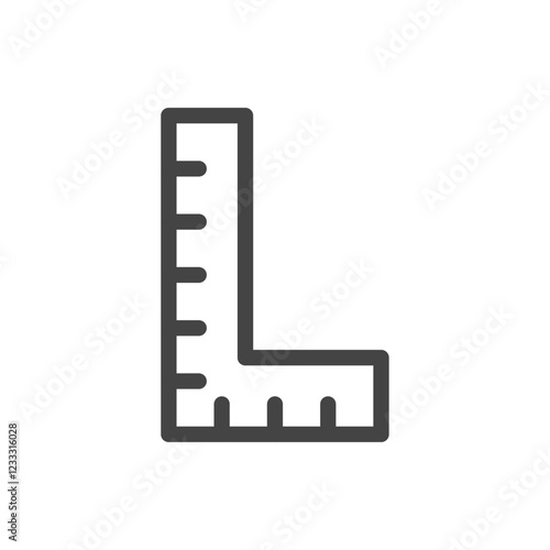 線画工具類関連の単品アイコン　L字定規