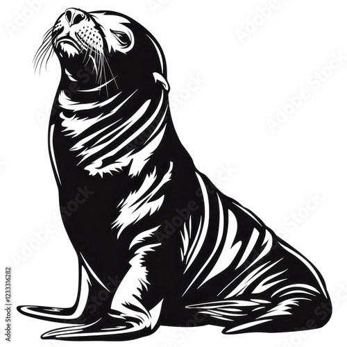 Wallpaper Mural Single Sea Lion Sitting Upright with Fluffy Fur and Alert Expression Torontodigital.ca