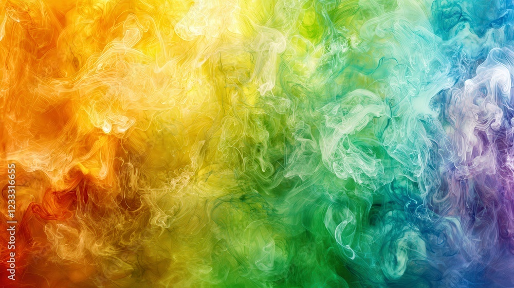 Colorful Abstract Swirl of Vibrant Smoke in Rainbow Spectrum Colorful Abstract Swirl of Vibrant Smoke in Rainbow Spectrum