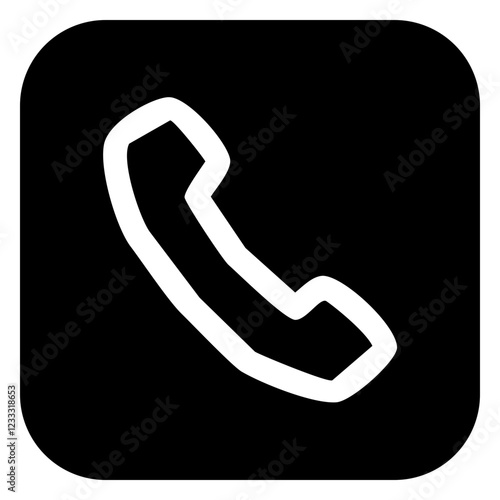 icon Telephone in black color and glyph style