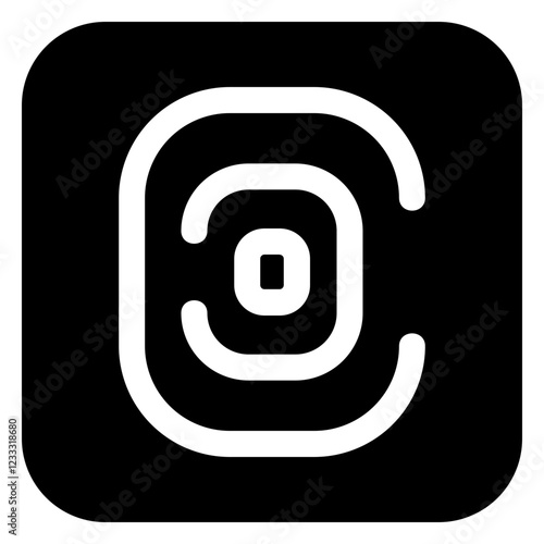 icon Fingerprint in black color and glyph style