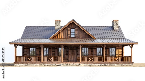 Modern and Rustic Wooden Houses Portrait In White Background with Stunning Architecture