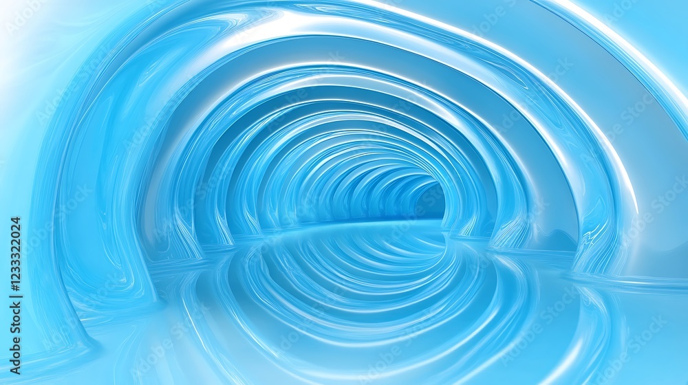 Abstract Blue Tunnel Digital Art Design Abstract Blue Tunnel Digital Art Design