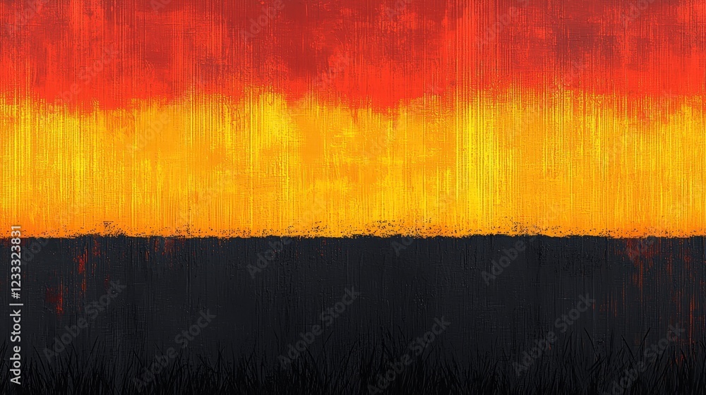 Naklejka premium Vibrant Sunset Landscape with Warm Colors and Textured Background