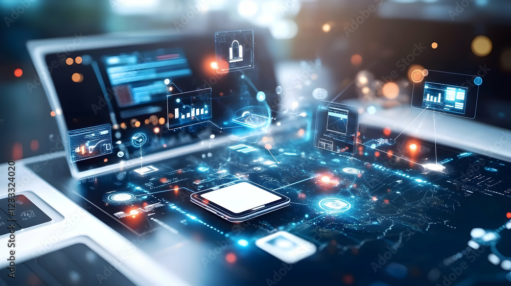 Digital network data flows on devices Digital network data flows on devices