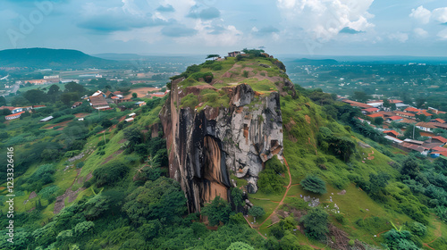 Bird's Eye View of Olumo Rock- A Testimony to Ogun State's Majestic Landscape and Cultural Heritage photo