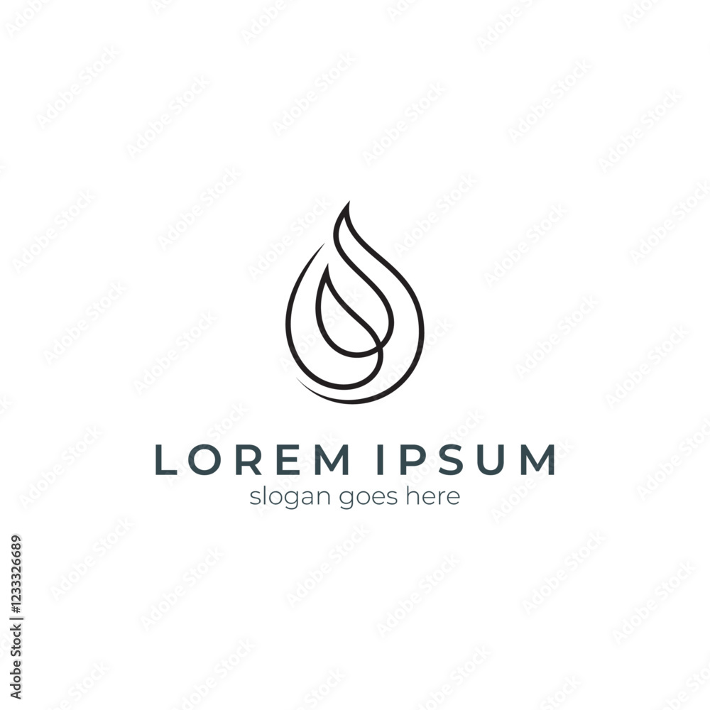 abstract water drop logo in minimalist linear design style abstract water drop logo in minimalist linear design style