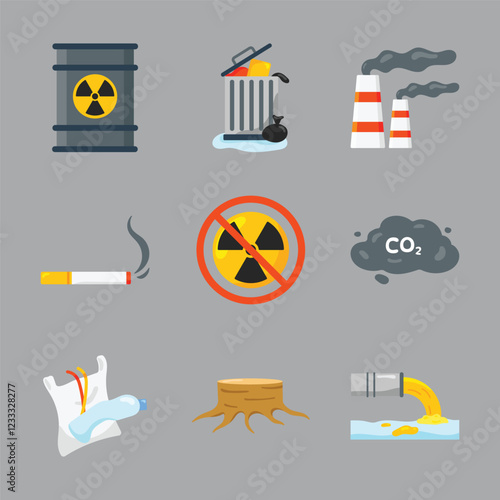 Pollution Icon Set