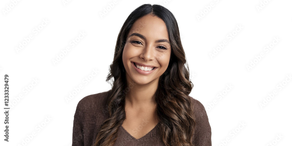 Young Latin-American woman happy and smiling isolated. transparent background. png Young Latin-American woman happy and smiling isolated. transparent background. png