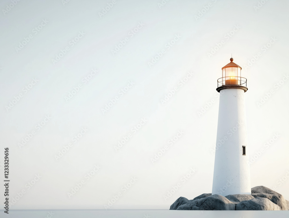 Guiding Light: The Resilient Lighthouse Illuminating Safety and Strength Against a Clear Sky Guiding Light: The Resilient Lighthouse Illuminating Safety and Strength Against a Clear Sky