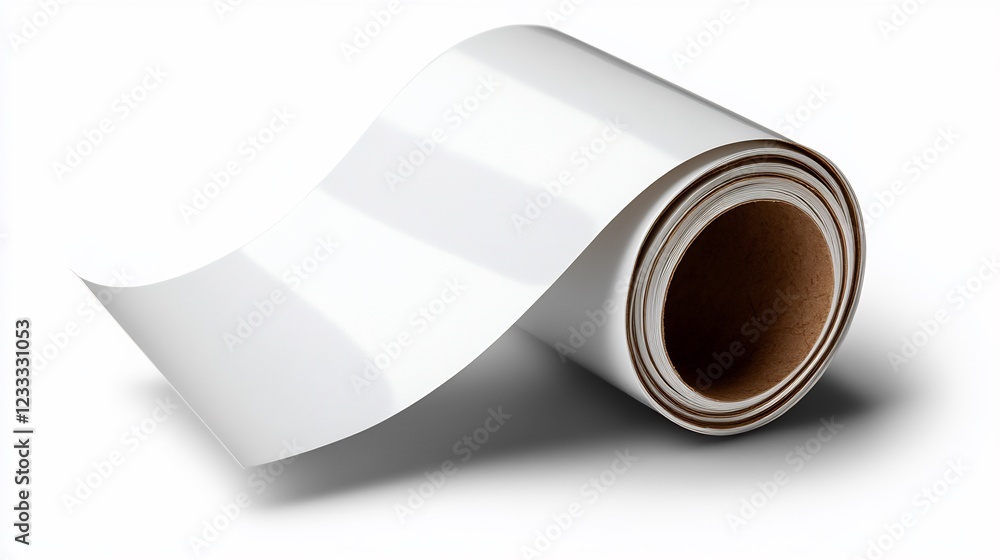 Roll of Glossy White Vinyl Film: Perfect for Printing and Wrapping Roll of Glossy White Vinyl Film: Perfect for Printing and Wrapping