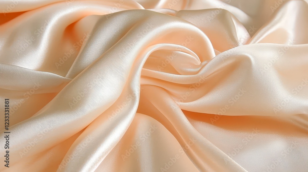 Soft Satin Fabric Draped in Elegant Waves and Gentle Folds Soft Satin Fabric Draped in Elegant Waves and Gentle Folds