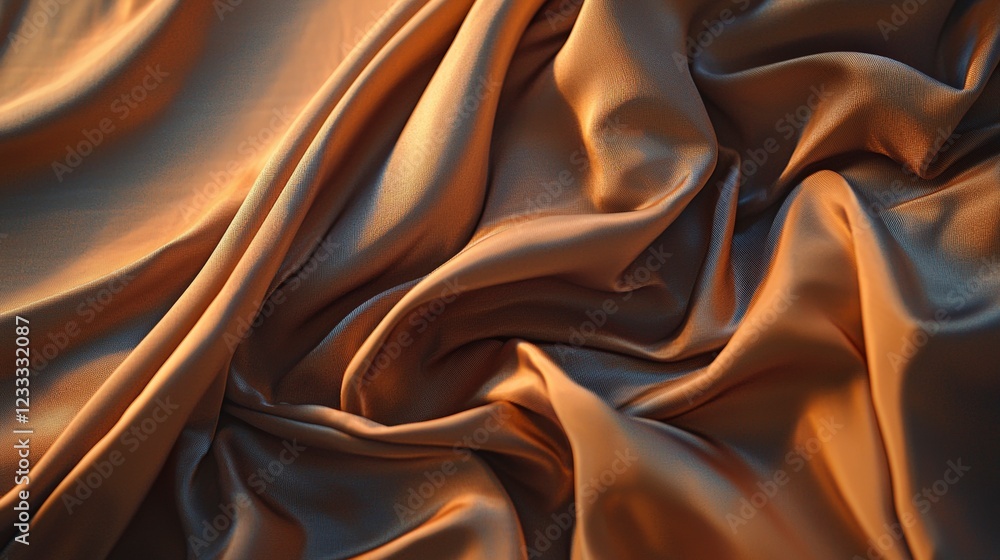 Obraz premium Soft Textured Silk Fabric in Warm Golden and Orange Tones
