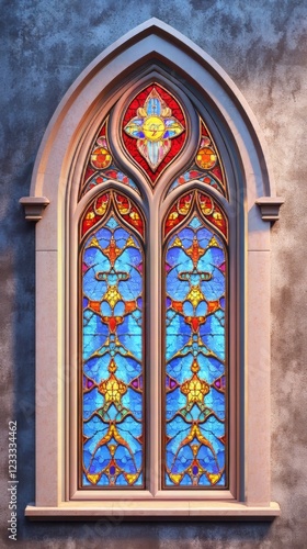 Gothic arched stained glass window