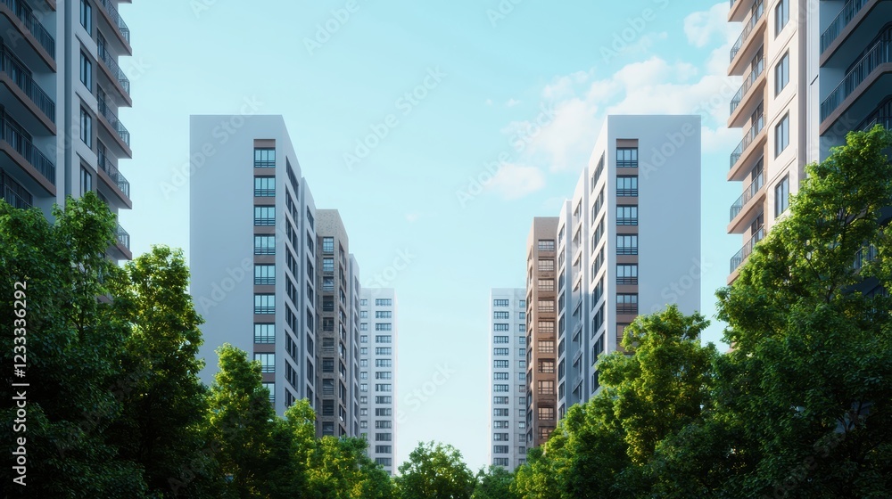 Modern Urban Architecture with Green Nature Surrounding Modern Urban Architecture with Green Nature Surrounding