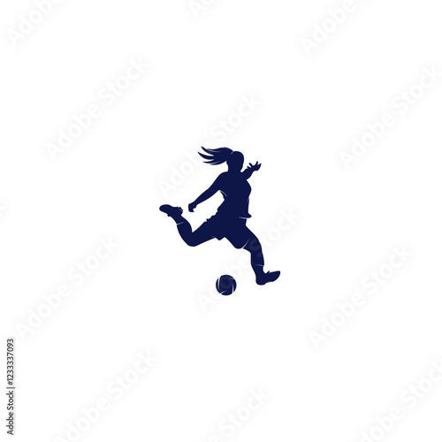 Women football club vector logo design. Women football sports business logo concept.