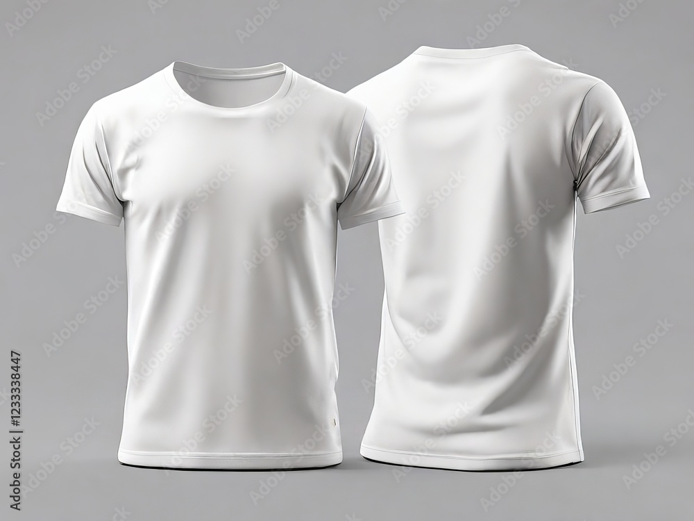 Apparel white T-shirt Mockup hanging on wooden hanger and brick wall background Apparel white T-shirt Mockup hanging on wooden hanger and brick wall background