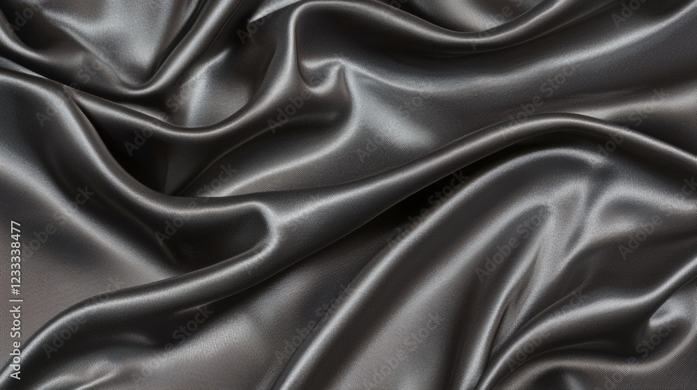 Fototapeta premium Luxurious Dark Satin Fabric with Smooth Texture and Subtle Shine